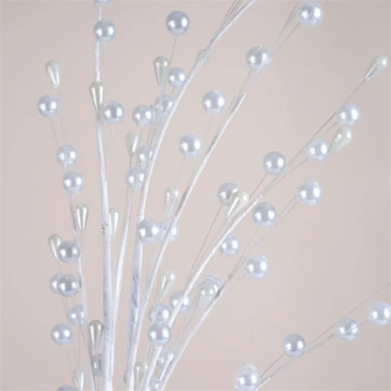 6 White Paradise Pearl Spray Stems Wedding Vase Table Craft DIY Decoration