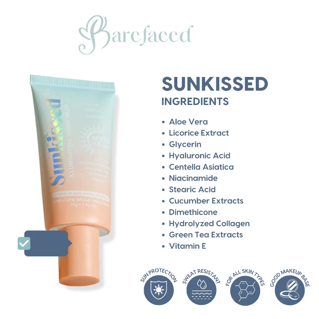 Barefaced Sunkissed Illuminating Sunscreen SPF50  PA    50g