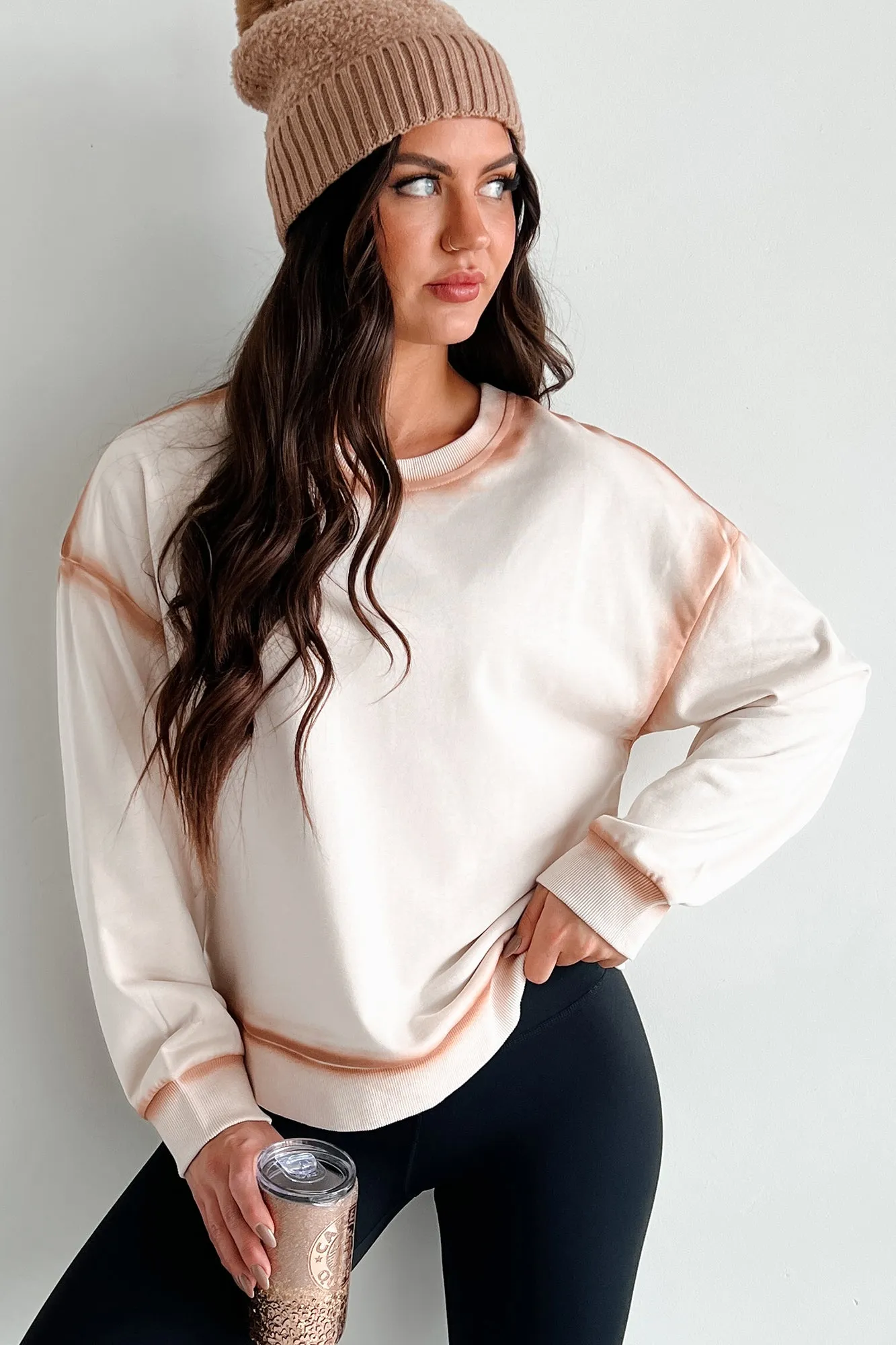 Bronze Ambition Contrast Seam Sweatshirt (Taupe)