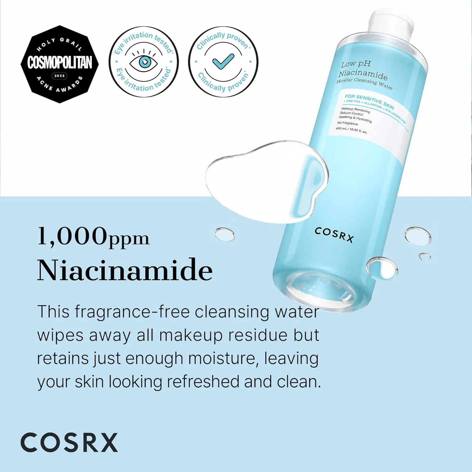 COSRX Low pH Niacinamide Micellar Cleansing Water - 400ml