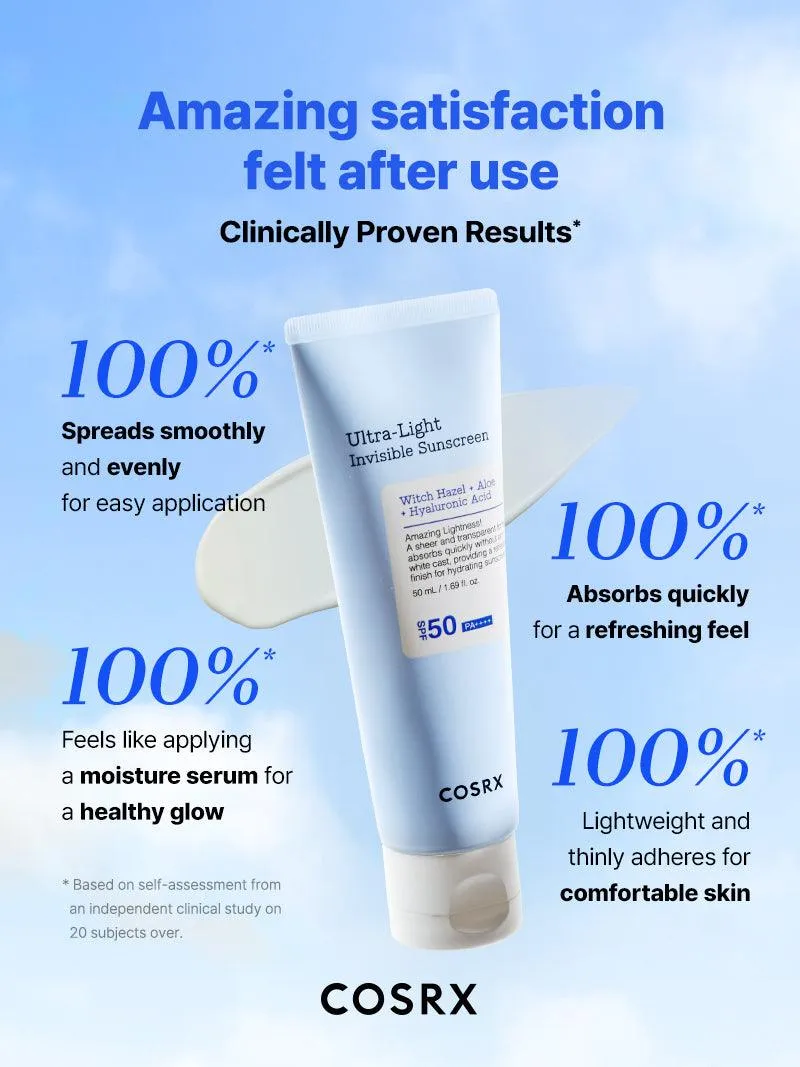 COSRX ULTRA-LIGHT INVISIBLE SUNSCREEN SPF50