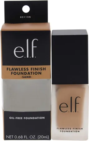 e.l.f. Flawless Finish Foundation, Lightweight & Medium Coverage, Semi-Matte Finish, Sand, 0.68 Fl Oz (20Ml