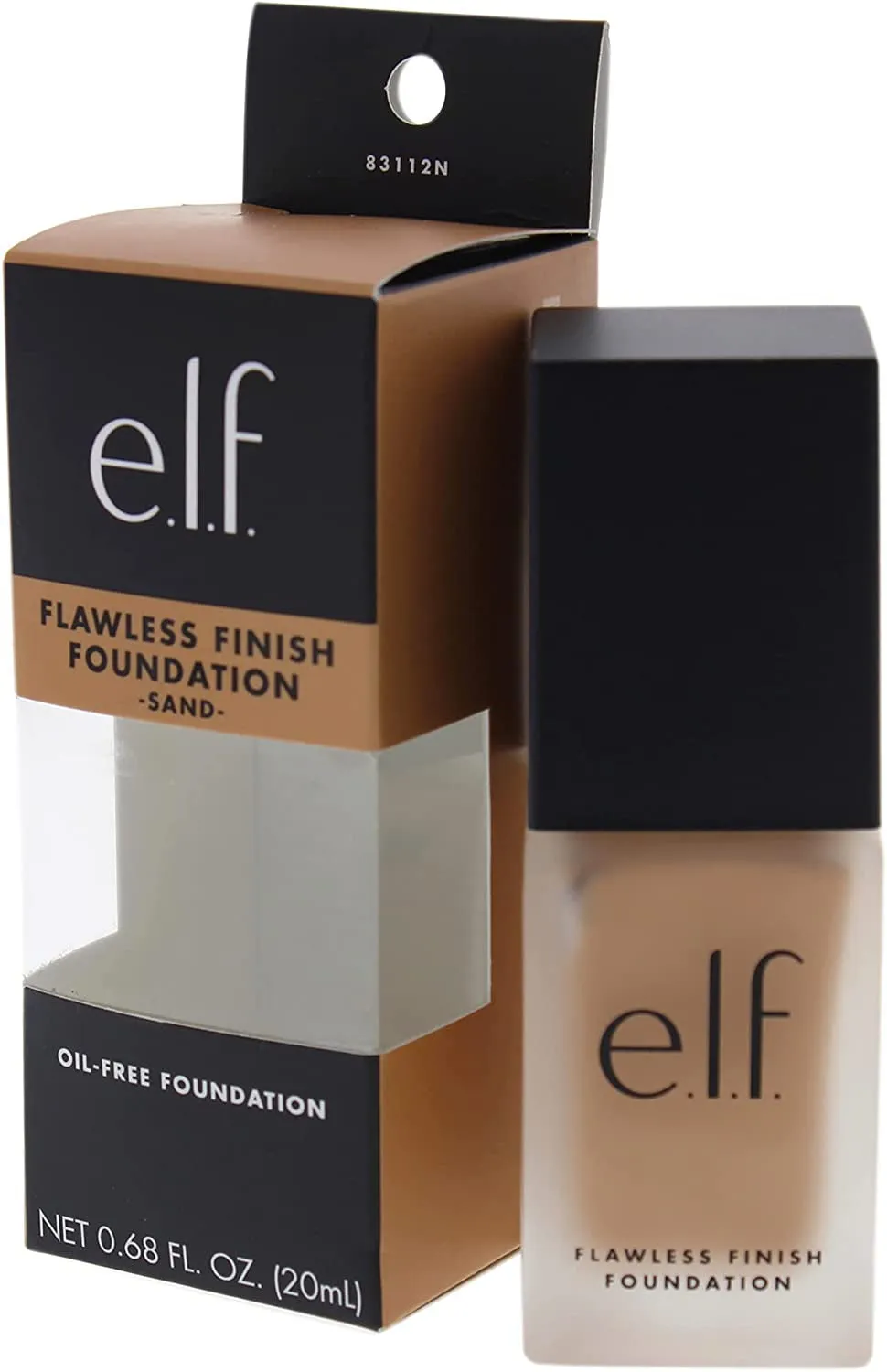 e.l.f. Flawless Finish Foundation, Lightweight & Medium Coverage, Semi-Matte Finish, Sand, 0.68 Fl Oz (20Ml