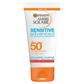 Garnier Ambre Solaire Mini Sensitive Hypoallergenic Sun Protection Cream SPF50  50ml Travel