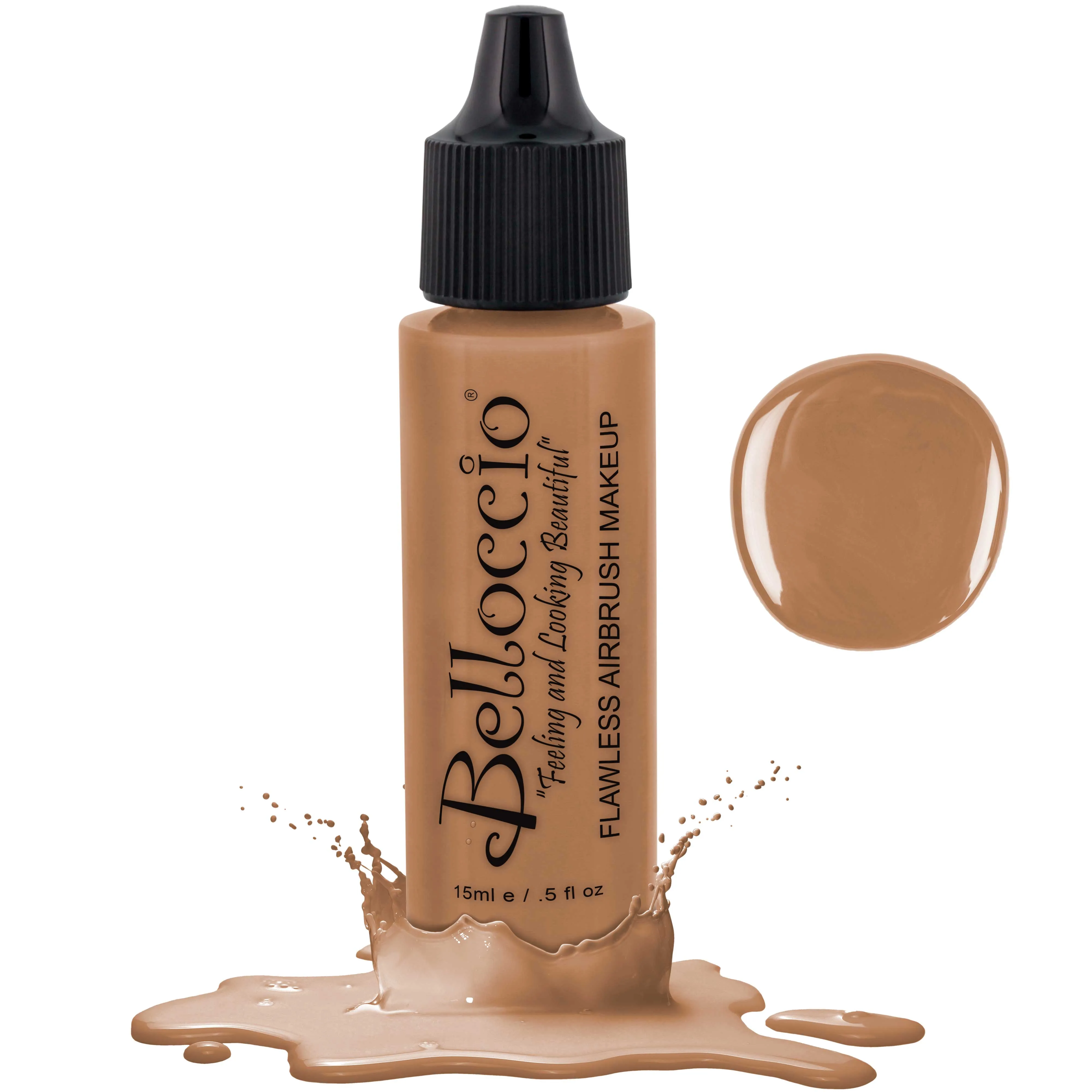 GOLDEN TAN Color Shade Belloccio Professional Airbrush Makeup Foundation, 1/2 oz.