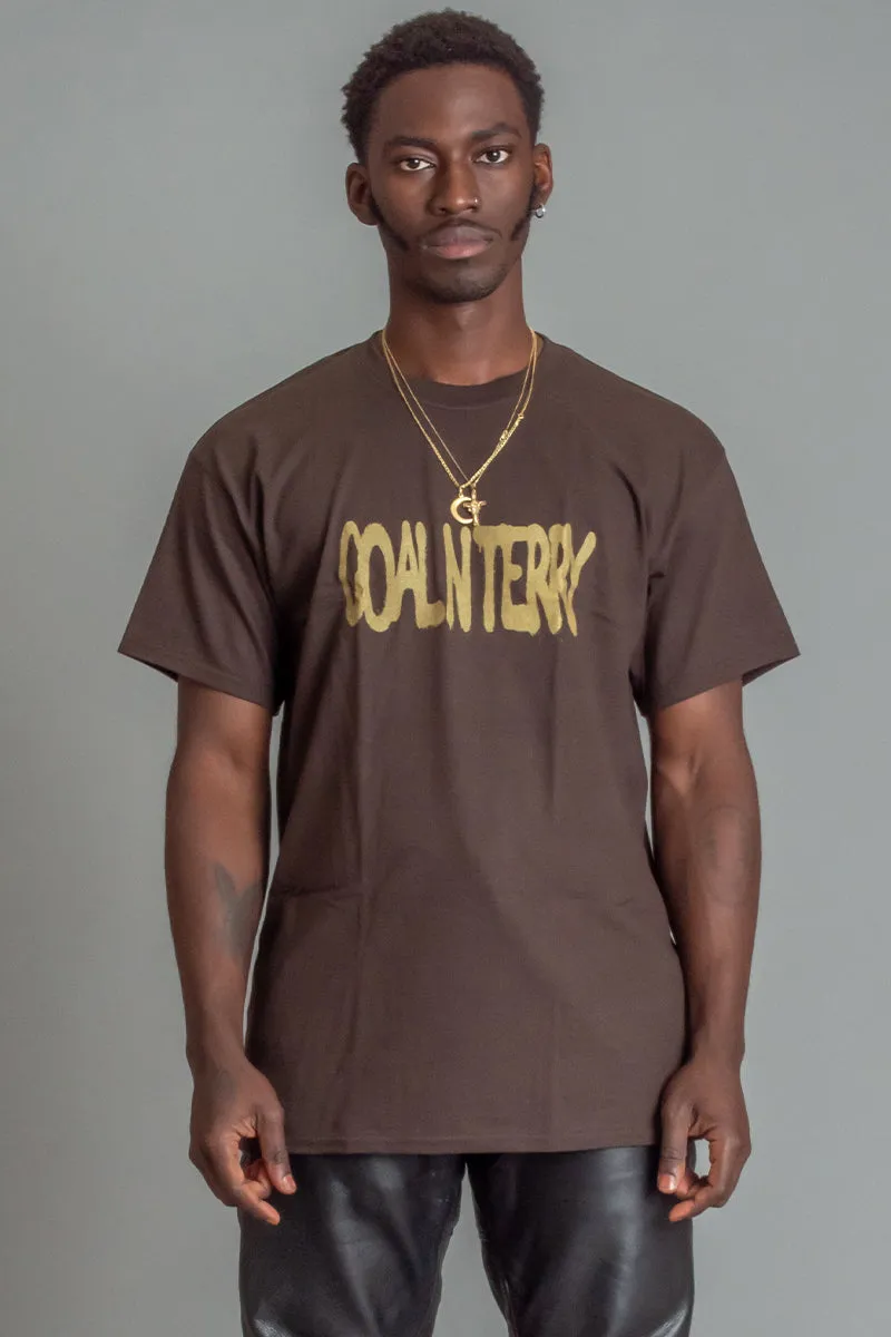 GUYS CHOCOLATE N GOLD SPRAY TEE