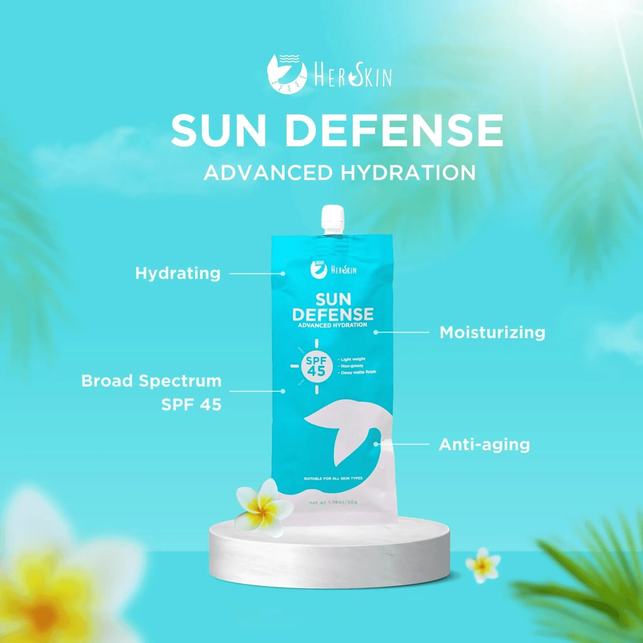 HerSkin Sun Defense Advanced Hydration SPF 45 - 50g